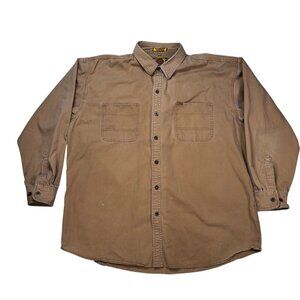 Vintage Justin Boots Work Shirt Canvas Cognac Chore Shacket
